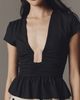 Susana Monaco Plunged Wire Peplum Top - 3