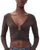 Susana Monaco Susana Monaco Angle Wire Gathered Top Java - 1