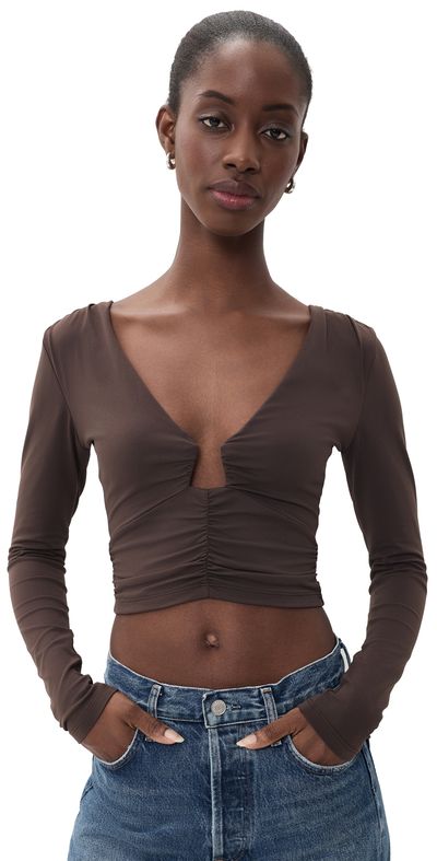 Susana Monaco Susana Monaco Angle Wire Gathered Top Java