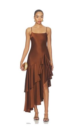 Susana Monaco Susana Monaco Double Ruffle High Low Dress