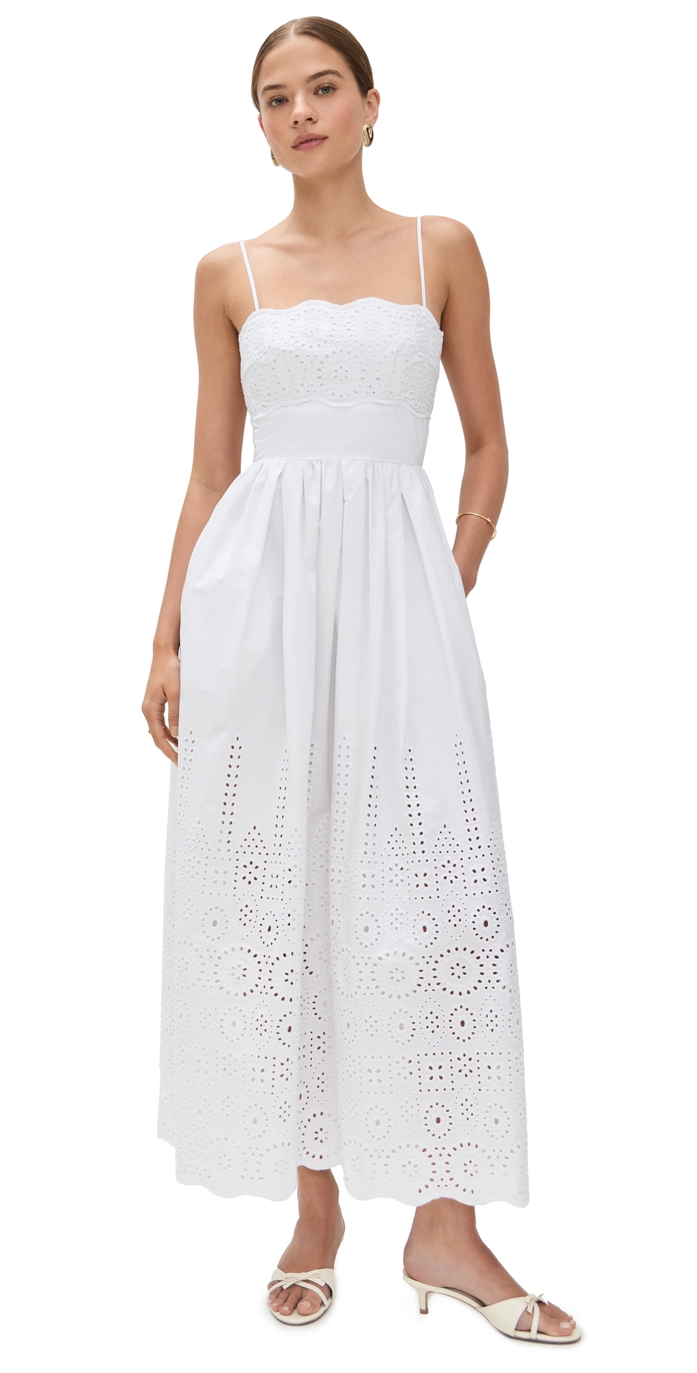 Susana Monaco - Embroidered Poplin Open Back Dress Sugar