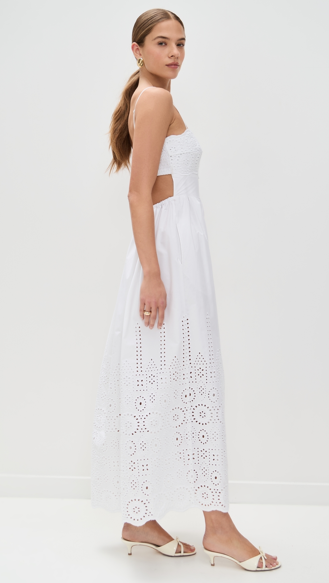 Susana Monaco - Embroidered Poplin Open Back Dress Sugar