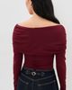 Susana Monaco Susana Monaco Extra Gathered Off Shoulder Top Oxblood - 3