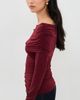 Susana Monaco Susana Monaco Extra Gathered Off Shoulder Top Oxblood - 4