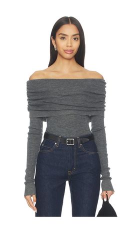 Susana Monaco Susana Monaco Light Merino Off Shoulder Sweater