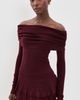 Susana Monaco Susana Monaco Light Merino Off Shoulder Sweater Beaujolais - 2