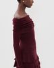 Susana Monaco Susana Monaco Light Merino Off Shoulder Sweater Beaujolais - 4