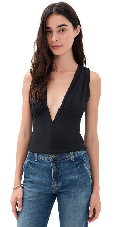 Susana Monaco Susana Monaco Low V Wire Tank Black