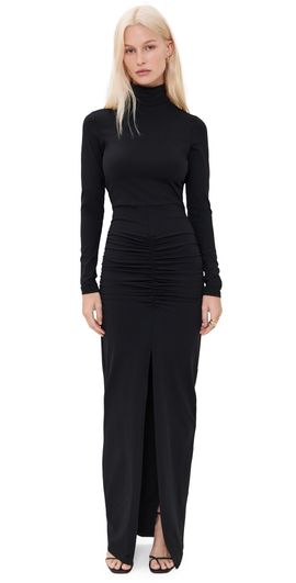 Susana Monaco Susana Monaco Mock Neck Slit Front Dress Black