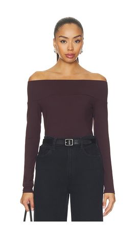 Susana Monaco Susana Monaco Off Shoulder Long Sleeve Top