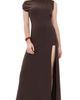 Susana Monaco Susana Monaco One Shoulder Gathered Slit Front Dress Java - 1