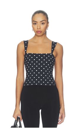 Susana Monaco Susana Monaco Polka Dot Angle Strap Top