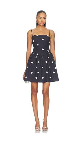 Susana Monaco Susana Monaco Polka Dot Tie Back Dress