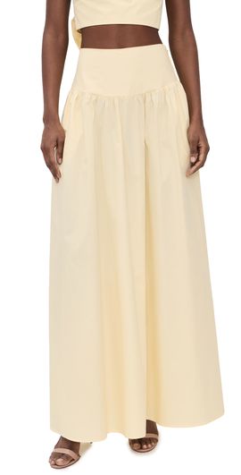 Susana Monaco Susana Monaco Poplin Dropped Waist Skirt Whip Cream