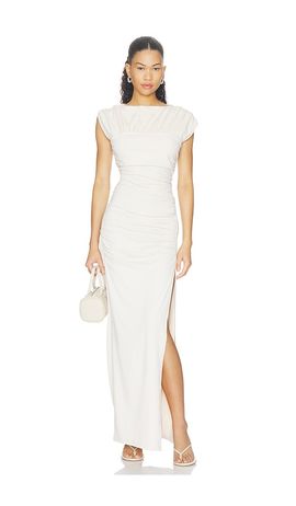 Susana Monaco Susana Monaco Short Sleeve Gathered Slit Dress