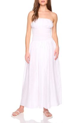 Susana Monaco Susana Monaco Smocked Waist Strapless Maxi Dress