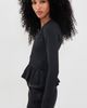 Susana Monaco Susana Monaco Square Wire Long Sleeve Peplum Top Black - 4