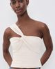 Susana Monaco Susana Monaco Twisted Asymmetrical Blouse Blanched Almond - 2