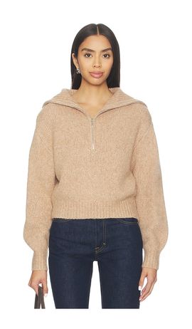 Susana Monaco Susana Monaco Wool Half Zip Collar Sweater