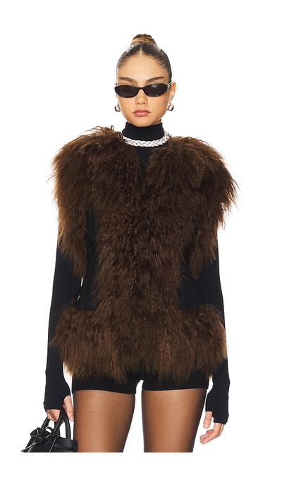 Susanna Chow Susanna Chow Dorothy Shearling Suede Vest