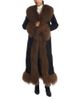 Susanna Chow Susanna Chow Dorothy Suede & Shearling Trim Maxi Coat - 1