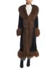 Susanna Chow Susanna Chow Dorothy Suede & Shearling Trim Maxi Coat - 2