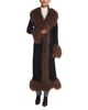 Susanna Chow Susanna Chow Dorothy Suede & Shearling Trim Maxi Coat - 3