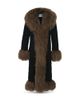 Susanna Chow Susanna Chow Dorothy Suede & Shearling Trim Maxi Coat - 4