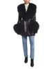 Susanna Chow Susanna Chow Leather Shearling Trim Belted Jacket - 2