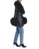 Susanna Chow Susanna Chow Leather Shearling Trim Belted Jacket - 4