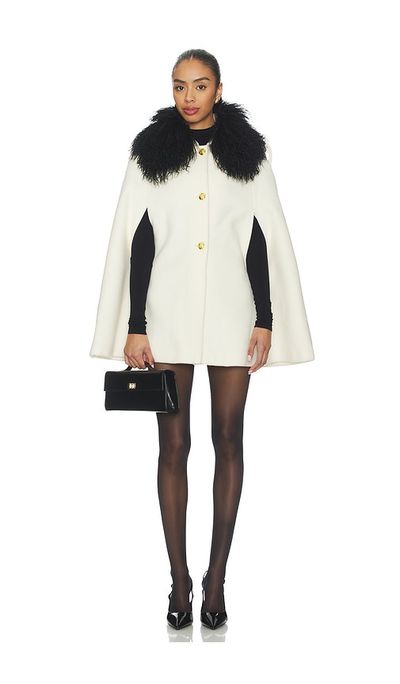 Susanna Chow Susanna Chow Serina Cashmere Shearling Cape Coat