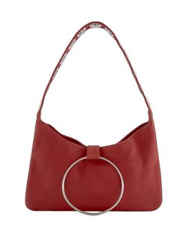 Susmies Susmies Ali grommet shoulder bag with ring detail in deep red