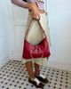 Susmies Susmies Ali grommet shoulder bag with ring detail in deep red - 2