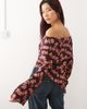 Susmies Susmie's bruma off the shoulder asymmetric hem long sleeve top in multi floral - 4