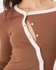 Susmies Susmie's ella contrast asymmetric top in brown and pink - 2