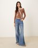 Susmies Susmie's ella contrast asymmetric top in brown and pink - 3