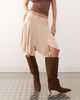 Susmies Susmie's jane asymmetric hem low rise midi skirt in brown - 3