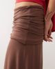 Susmies Susmie's mila fold over waist slinky cupro midaxi skirt in brown - 2