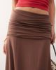 Susmies Susmie's mila fold over waist slinky cupro midaxi skirt in brown - 4