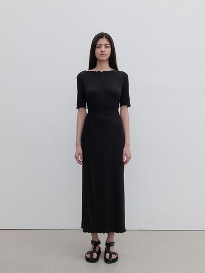 SUSUMU DURUMARI DRESS black