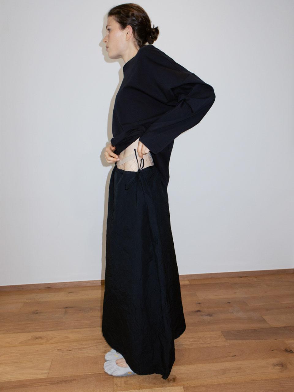 SUSUMU RECYCLED SEMO SKIRT [black]