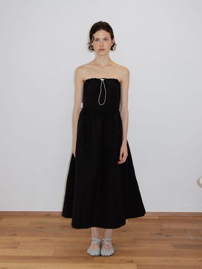 SUSUMU RECYCLED STRAPLESS DRESS [BLACK]