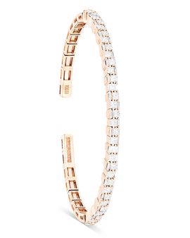 Suzanne Kalan Suzanne Kalan 18K Rose Gold Diamond Princess Cut & Baguette Bangle Bracelet