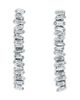 Suzanne Kalan Suzanne Kalan 18K White Gold Classic Diamond Baguette Linear Baby Tennis Earrings - 1