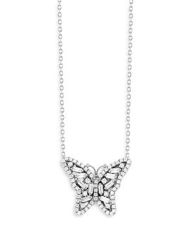 Suzanne Kalan Suzanne Kalan 18K White Gold Diamond Butterfly Pendant Necklace, 18