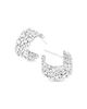 Suzanne Kalan Suzanne Kalan 18K White Gold Fireworks Diamond Round Cut & Baguette Scattered Cluster Small Hoop Earrings - 2