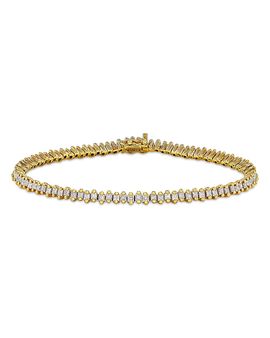 Suzanne Kalan Suzanne Kalan 18K Yellow Gold Diamond Princess Tennis Bracelet