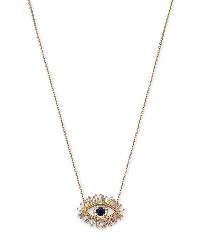 Suzanne Kalan Suzanne Kalan 18K Yellow Gold Evil Eye x & Diamond Pendant Necklace, 18