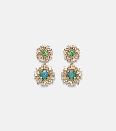 Suzanne Kalan Suzanne Kalan 18kt gold (750/1000) drop earrings with gemstones