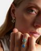 Suzanne Kalan Suzanne Kalan 18kt gold (750/1000) drop earrings with gemstones - 3